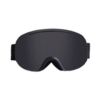 Professional Double Layers Anti-Fog Large Spherical Outdoor Activities Ski Hiking Goggles Glasses Black frame black film