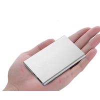 Ultra-thin Mini Portable Mobile Power for IPhone, IPad, Galaxy, Android Phone, MP3 MP4 Player-Silver