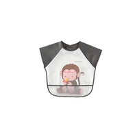 Unisex Infant Toddler Baby Waterproof Sleeved Bib - Coffee Monkey