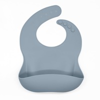 Hello Chester Dusty Blue Silicone Bib