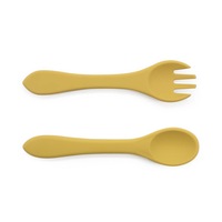 Hello Chester Mango Silicone Spoon & Fork Set