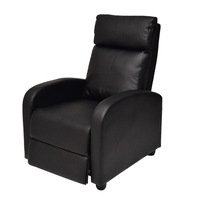 Single Adjustable Sofa Recliner Chair Home Theater Seating PU Leather -Black