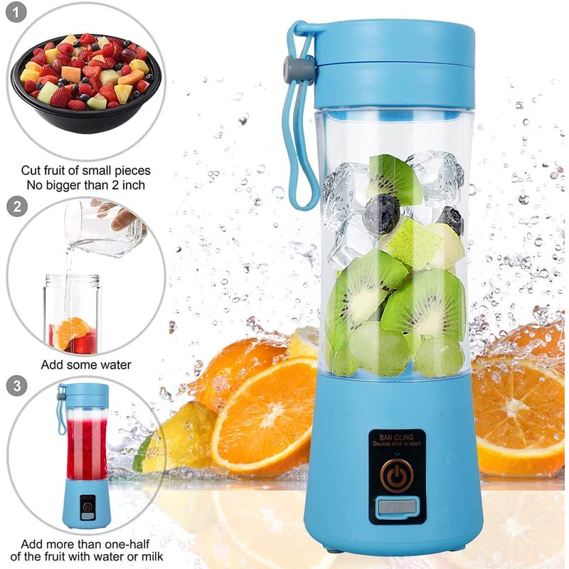 6 Blades Portable Blender Bottle Smoothie Juicer Cup Maker Rechargeable 304 Stainless steel