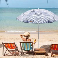 Outdoor Garden Beach Umbrella 1.8m Sun Shade w/Carry Bag Tilt Pool Sun Protection AU (Makena)