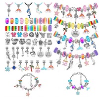 112pcs DIY Charm Jewelry Beads Crafts Bracelet Making Kit Gifts for Girls Xmas