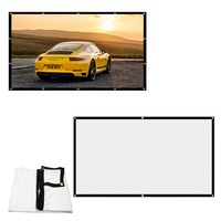 12 Inch Foldable Projector Screen Portable Outdoor Home Movie 3D Cinema Party 16:9