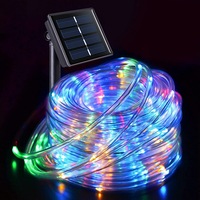 12M 100LED Solar Power LED Solar Powered Rope Tube String Lights -Milticolor