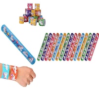 15Pcs Mixed Wrist Snap Slap Bands Slap Bracelet for Kids Party Supplies Favors