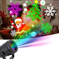 16 Patterns Christmas Projector LED Snowflake Santa Claus Elk Projection Lamp Lights for Holiday Christmas Decoration Rotating Stage Light