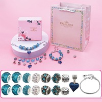 16Pcs Mother's Day DIY Bracelet Making Kit Charm Bracelets Kit Pendant Bracelet Ornaments Jewellery Crafts Set