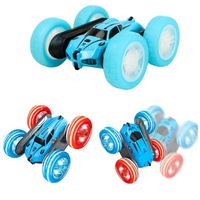 2.4 GHZ 4WD Double Sided RC Stunt Car 360 Degree Rotating Remote Control Crawler with Headlights