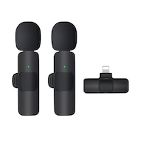 2 Pack Wireless Lavalier Microphone Mic for Android iPhone iPad Vlog Live Stream