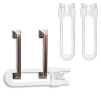 2Pcs Baby Safety Sliding Cabinet Locks Adjustable U Shaped Child Safety Cabinet Latches Door Locks for Home Safety