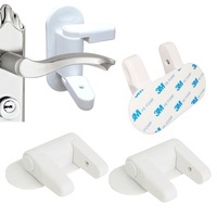 2Pcs Door Lever Lock Safety Child Baby Proof Doors Adhesive Lever Handle Safety Lock