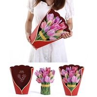 3D Pop Up Mother's Day Bouquet Greeting Cards Kit Festive Forever Paper Flower Bouquet with Note Card