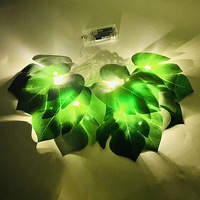 3M 20LED Artificial Hanging Plant Fake Monstera Leaf String Lights Wedding Home Decor