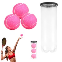 3Pcs Pink High Bounce Practice Tennis Balls for Beginners Training Tennis Balls Practice Balls