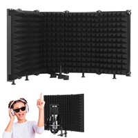 5 Panel Microphone Isolation Shield Vocal Booth Recording Sound Absorbing Foams