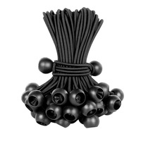 50Pcs Bungee Cord Balls for Camping Tents Cargo Holding Wire and Hoses Black Ball Bungee Heavy