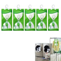 5Pcs Dehumidifier Bag Moisture Absorber Hanging Wardrobe Drying Anti-mold Agent