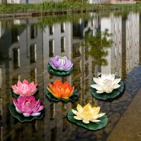6pcs Colourful Artificial Floating Lotus Flowers Realistic Life Like Artificial Plants