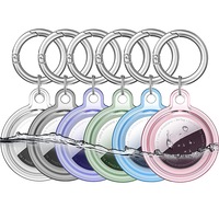6Pcs For Apple Airtag Case Cover Anti-lost Keychain Ring Protective Case