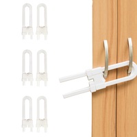 6Pcs Sliding Cabinet Lock U-Shaped Proofing Adjustable Lock for Cabinets