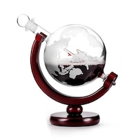 850ml Glass Globe Whiskey Decanter Liquor Wine Bottle and Cup