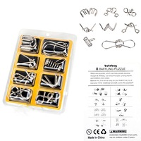 8pcs/Set Baffling Puzzles Mind Brain Teaser Puzzles Anti-Stress Reliever Toys