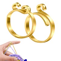 Adjustable Knitting Crochet Loop Ring Open Yarn Guide Crochet Ring
