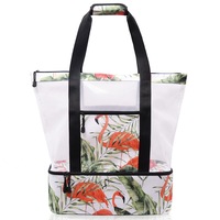 Beach Tote Bag with Cooler Large Mesh Beach Bags