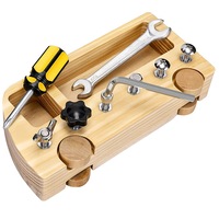 Busy Bus Nuts Screw Driver Wooden Board Sensory Kids Learning Toy