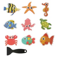 Cartoon Non-Slip Bathtub Stickers Ocean Creature Stickers Alphanumeric Sticker