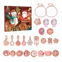 Christmas Advent Calendar with DIY Charm Bracelets 24 Days Xmas Countdown Calendar DIY Jewelry Making Kit Gift