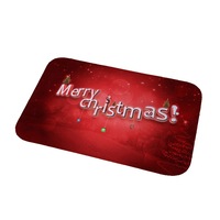 Christmas Door Mat Anti-slip Floor Mat Christmas Rectangular Rug Home Decoration Doormat