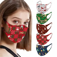 5/10Pcs Christmas Themed Washable Face Masks