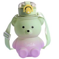 Cute Portable Bear shaped water Bottle Adjustable Removable Strap