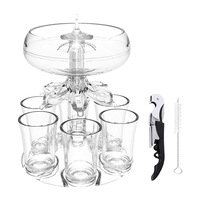 Drink Shot Dispenser with 6 Shot Glasses Set Drinking Game Tool Party Supplies