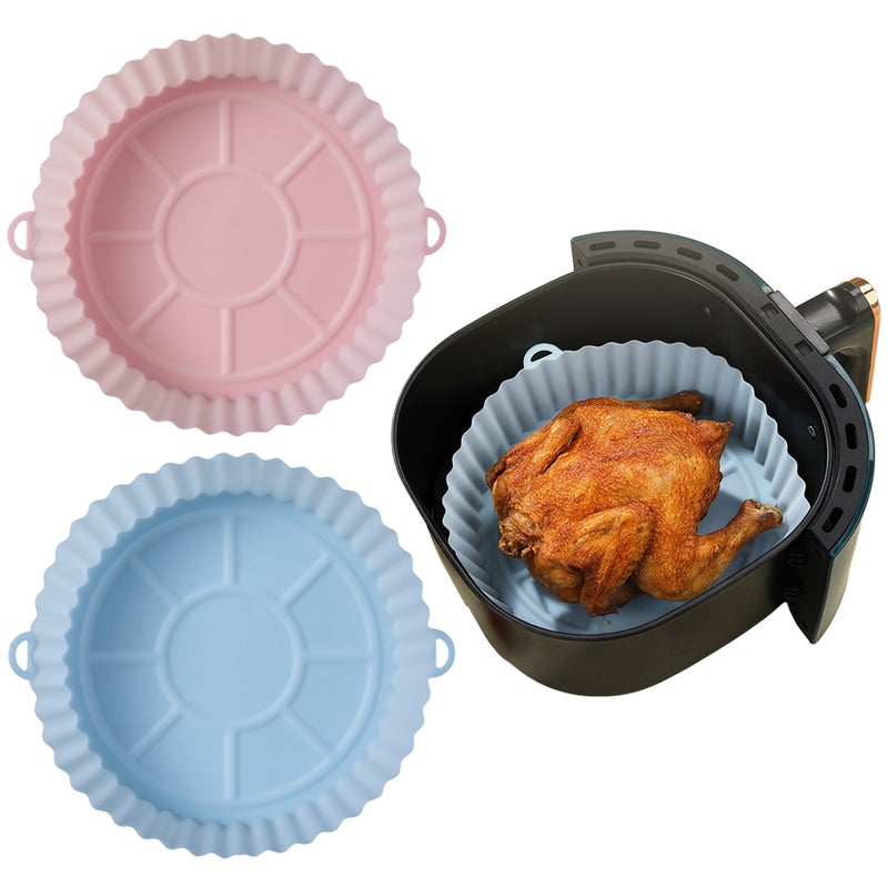FDA Certified Silicone Round Baking Tray Air Fryer Liner Pizza Oven Basket Mat