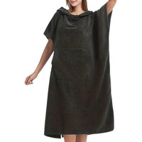 Flannel Beach Changing Robe Quick Dry Hooded Towel Bathrobe