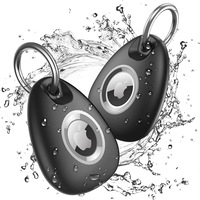 For Apple AirTag Carbon Fiber Shockproof Armor Protective Case Cover Anti-lost Holder Keyring