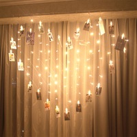 Heart Shape Picture Photo Peg Clip Fairy String Lights Christmas Home Decor Lights for Hanging Photos