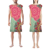 Hooded Poncho Bathrobe Mandala Changing Robe Towel Beach Bath Quick Dry