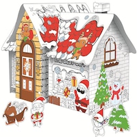 Kids DIY Doodle Cardboard Play Houses Art and Craft Set