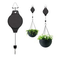 2pcs Plant Pulley Retractable Hanger Pulley Hanging Hook Flower Basket Hanging Tool