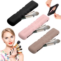 Portable Travel Makeup Brush Holder Silicone Makeup Brush Case Bag