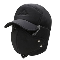 Ski Fleece Hat Warmer with Face Mask Fleece Winter Hat Skiing Beanie Cap Warm Hat for Men Women