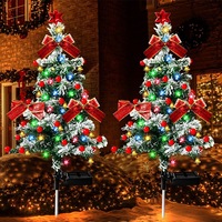 Solar Christmas Tree Lights Decorations Outdoor Solar Powered Christmas Yard Stake Lights