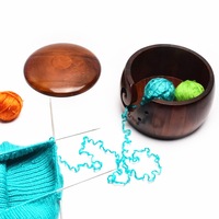 Woolen Yarn Storage Bowl with Lid Knitting Yarn Holder,Pine Crochet Bowl Holder