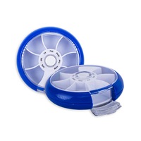 1st Care 2PCE Pill Box Weekly Spin One Touch Push Button Compact Handy 9cm